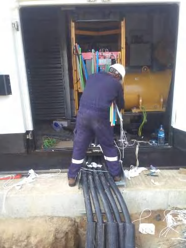 Diesel generator and cable termination