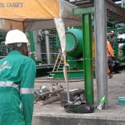 Propane suction header at commissioning site